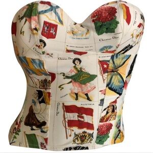 Dior Cream and Yellow Artistic Bustier